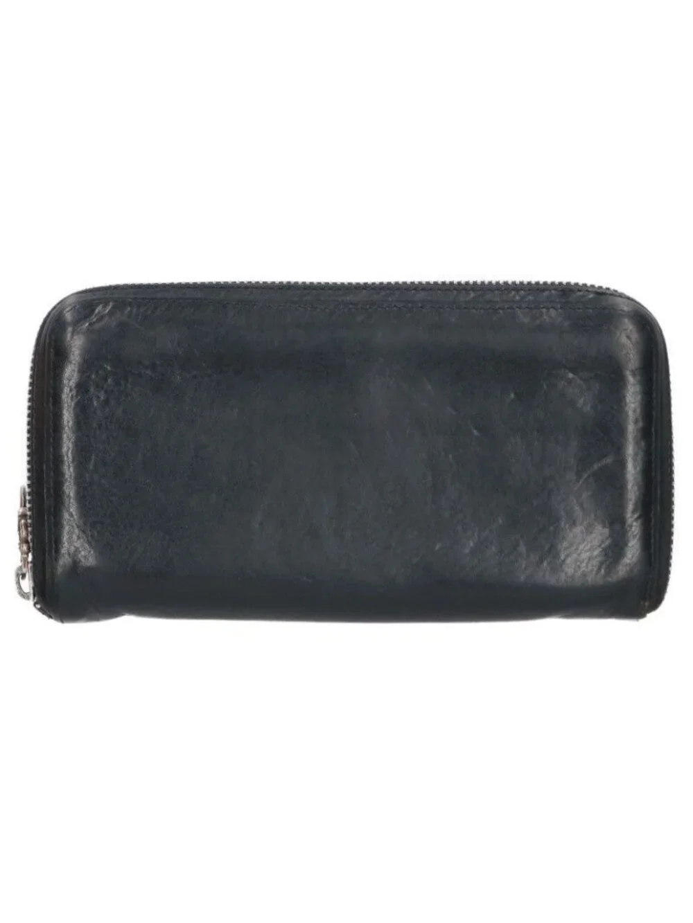 Chrome Hearts Rec Zip Plane Round Zip Leather Wallet